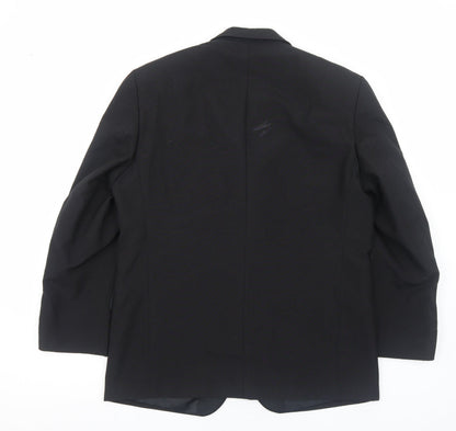 Youngs Mens Black Polyester Jacket Blazer Size L Regular
