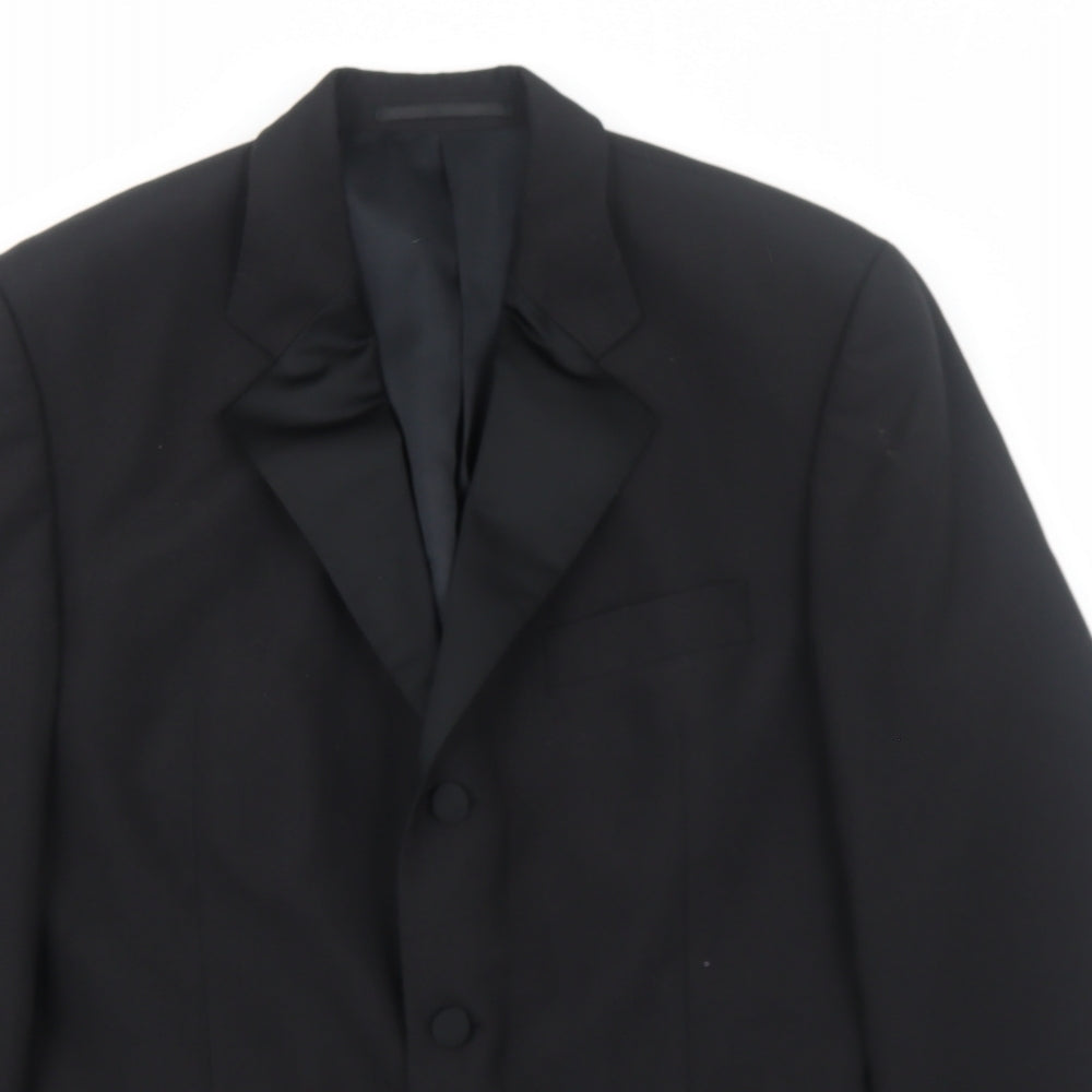 Youngs Mens Black Polyester Jacket Blazer Size L Regular