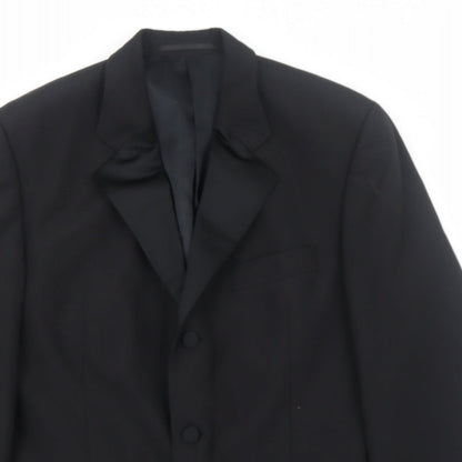 Youngs Mens Black Polyester Jacket Blazer Size L Regular