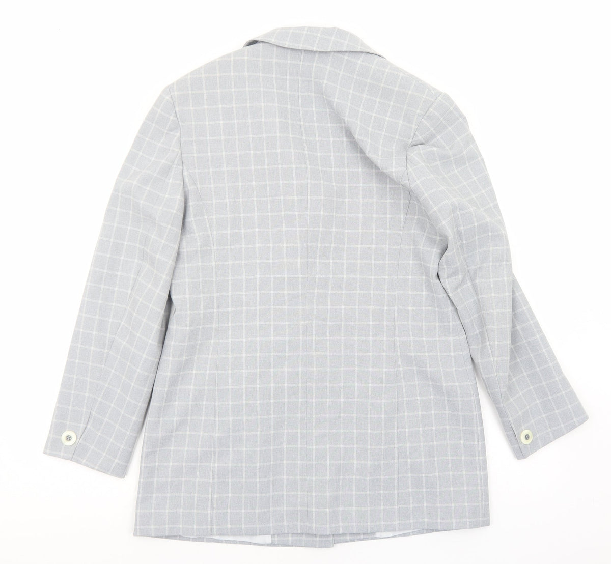 Meico Womens Grey Geometric Jacket Blazer Size 10 Buckle