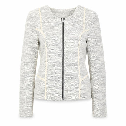 H&M Womens Ivory Geometric Jacket Size 8 Zip
