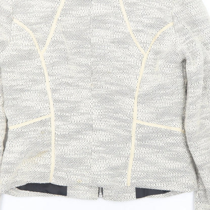 H&M Womens Ivory Geometric Jacket Size 8 Zip