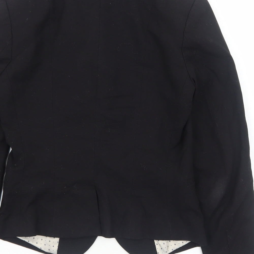 H&M Womens Black Cotton Jacket Blazer Size 6