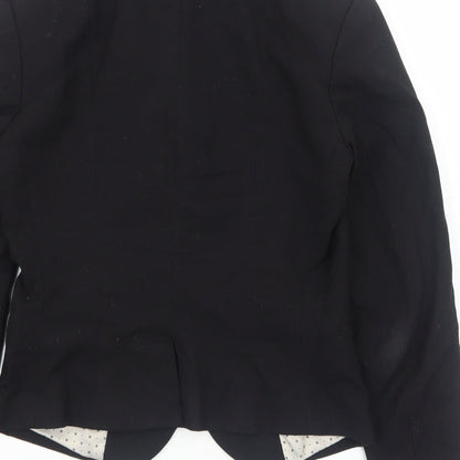 H&M Womens Black Cotton Jacket Blazer Size 6