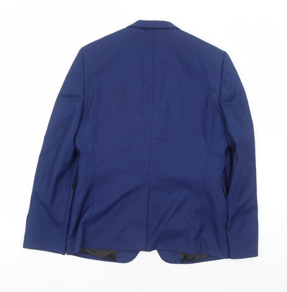 Mens UK Size S Burton Regular Blue Suit Jacket