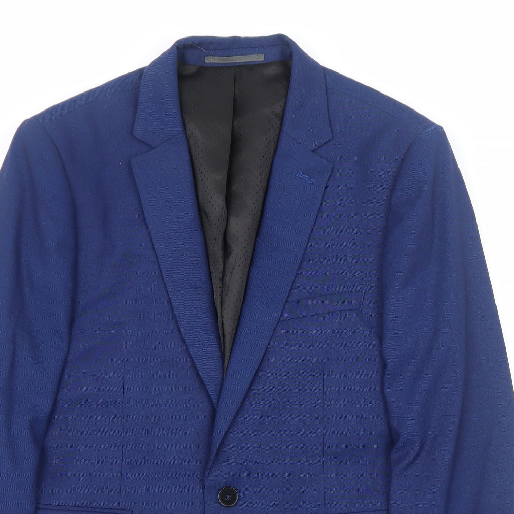 Mens UK Size S Burton Regular Blue Suit Jacket