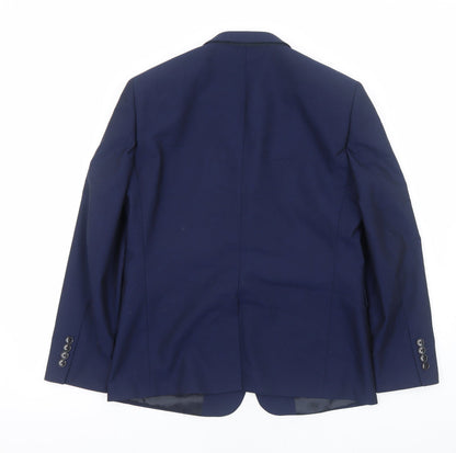 Mens UK Size S Burton Regular Blue Suit Jacket