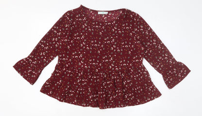 Womens UK Size M Preworn Red Basic Blouse