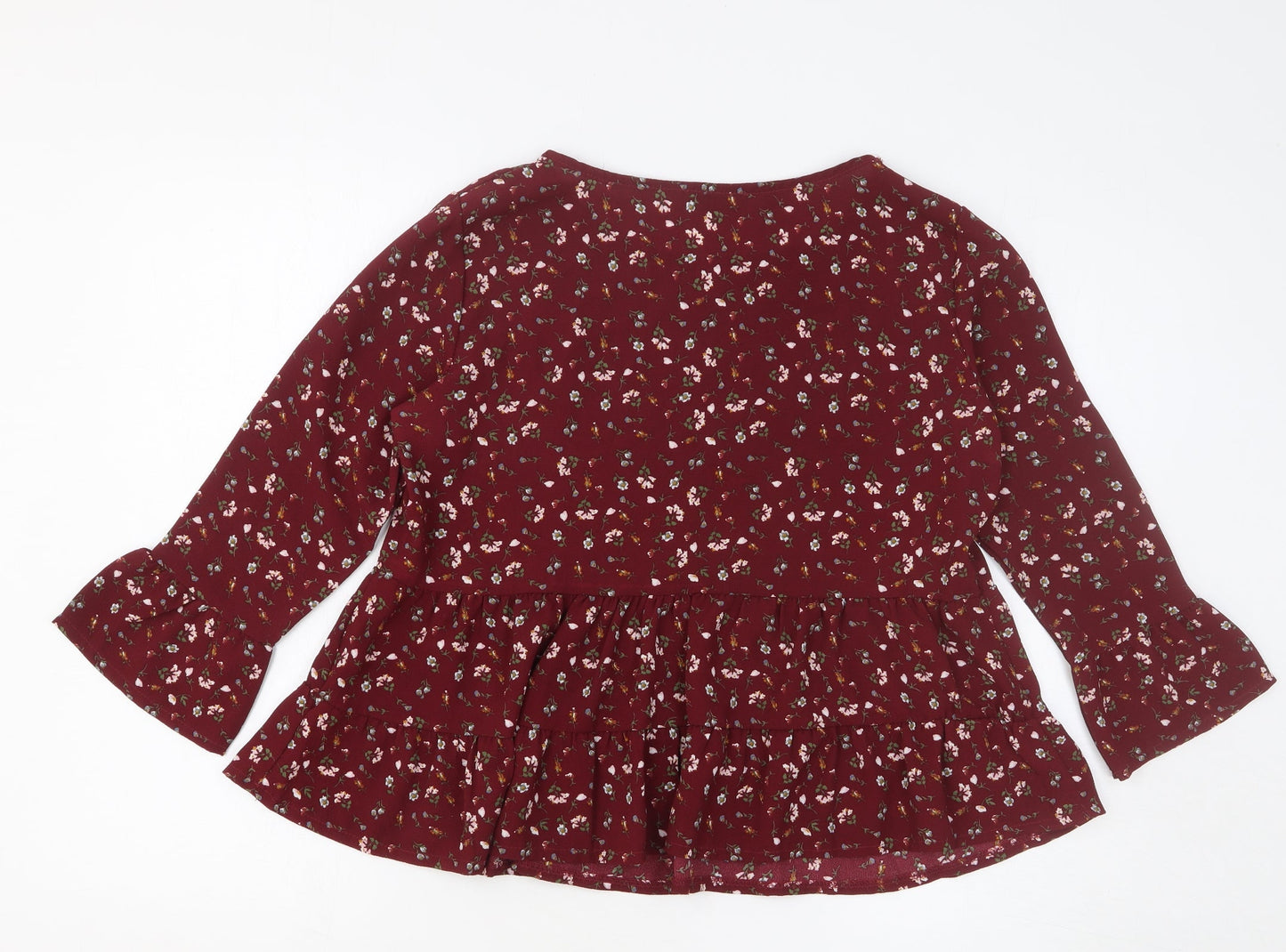 Womens UK Size M Preworn Red Basic Blouse
