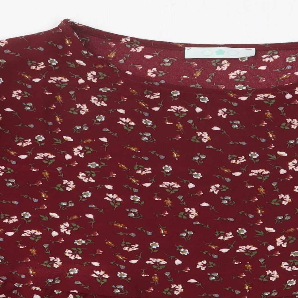 Womens UK Size M Preworn Red Basic Blouse