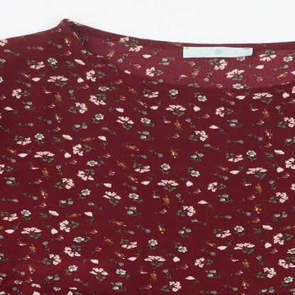 Womens UK Size M Preworn Red Basic Blouse