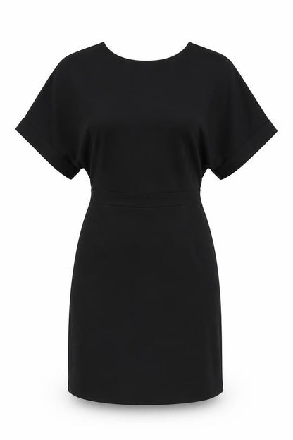 ASOS Womens Black Polyester A-Line Size 8 Scoop Neck Zip