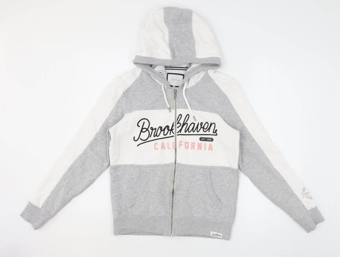 Brookhaven Womens Grey Polyester Full Zip Hoodie Size 10 Zip - Brooklyn