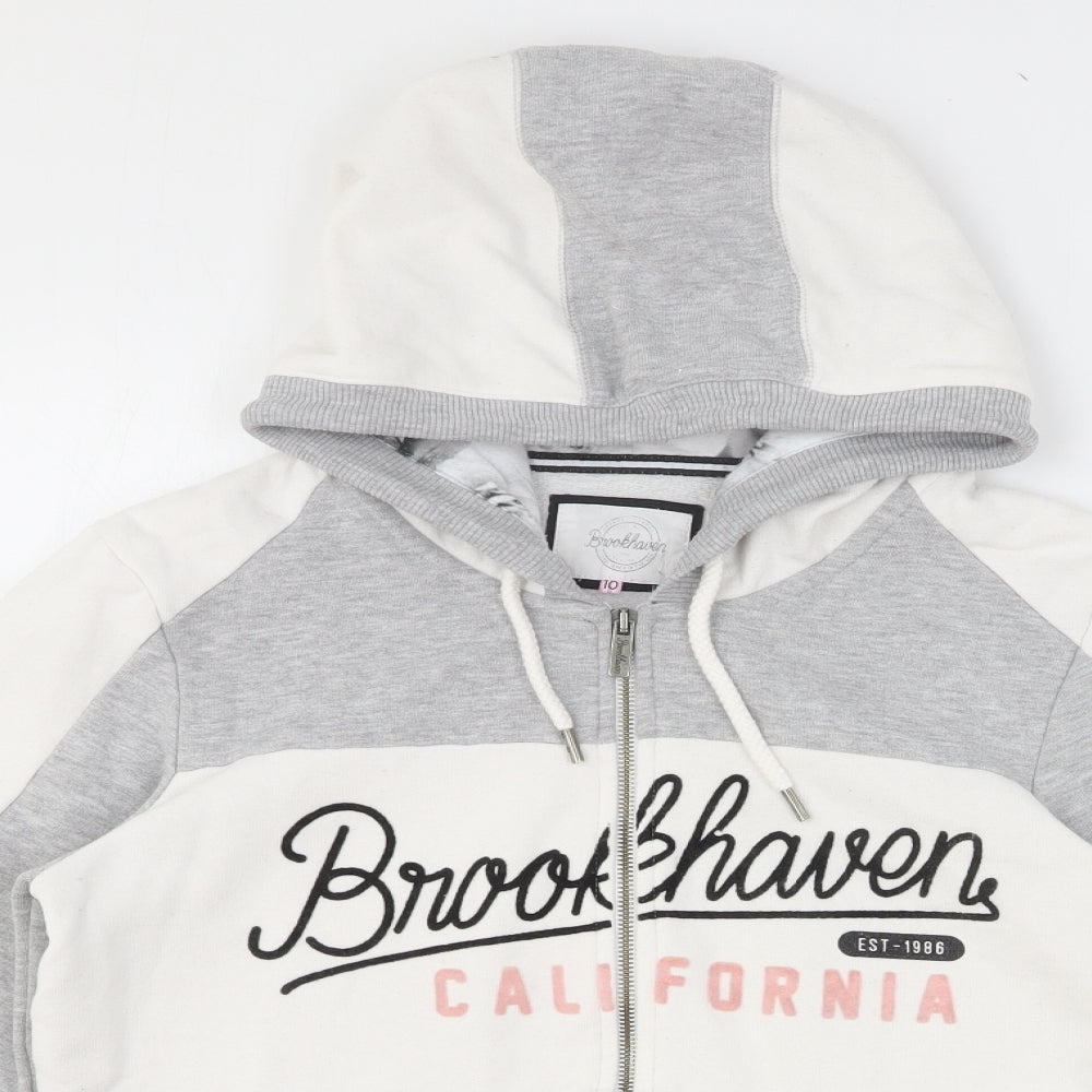 Brookhaven Womens Grey Polyester Full Zip Hoodie Size 10 Zip - Brooklyn