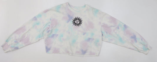 Hollister Womens Multicoloured Cotton Pullover Sweatshirt Size S Pullover - Tie Dye Pattern