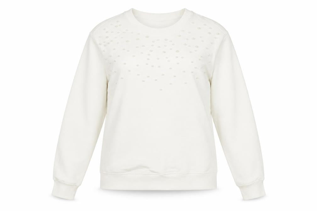 Womens UK Size S Marks and Spencer White Pullover Sweatshirt