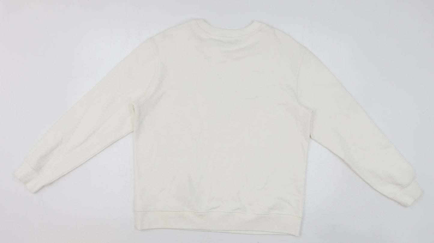 Womens UK Size S Marks and Spencer White Pullover Sweatshirt