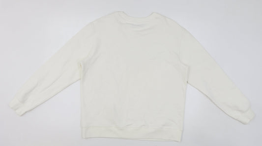 Womens UK Size S Marks and Spencer White Pullover Sweatshirt