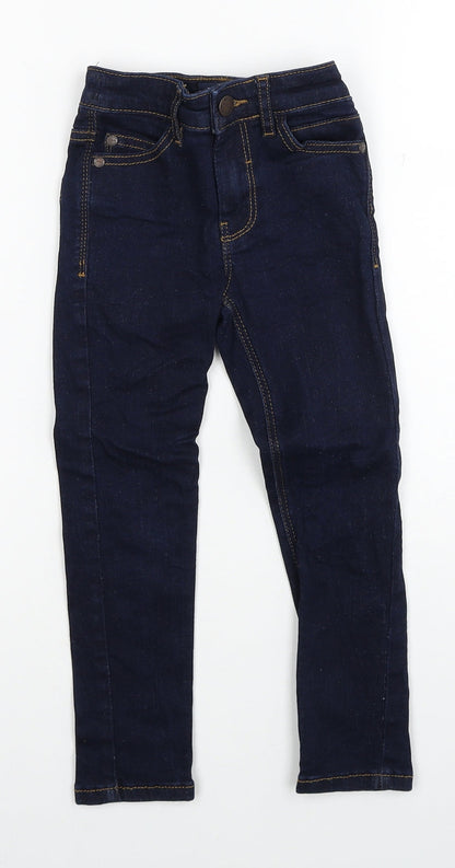 NEXT Boys Blue Cotton Straight Jeans Size 4XL Regular Zip