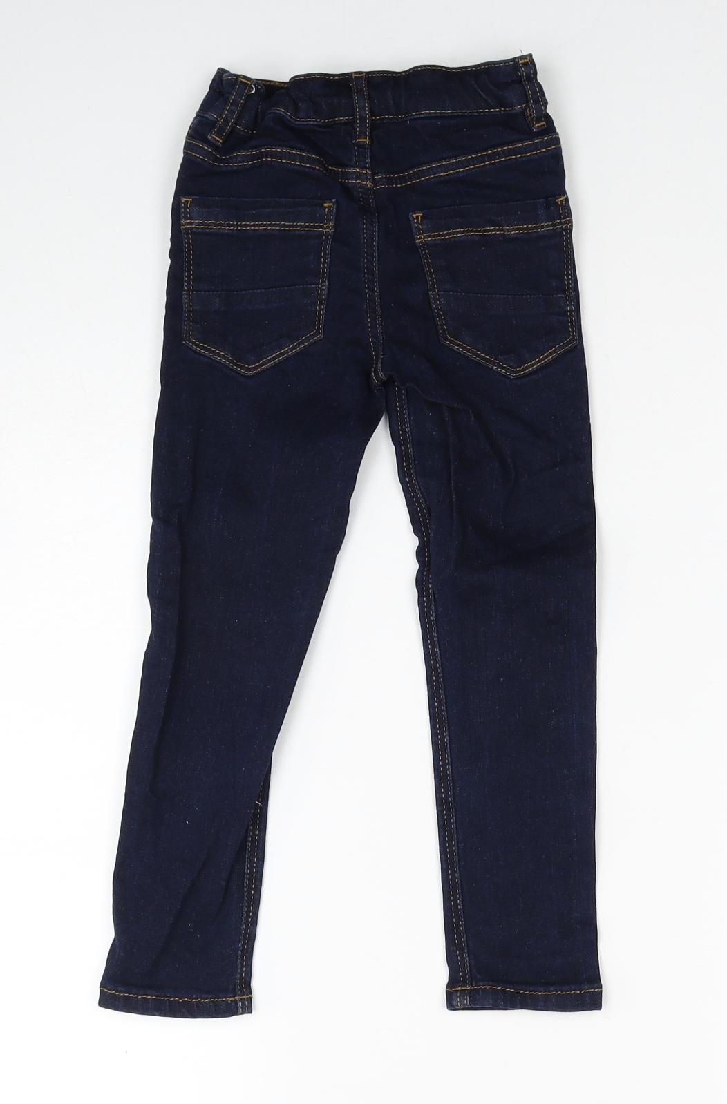 NEXT Boys Blue Cotton Straight Jeans Size 4XL Regular Zip