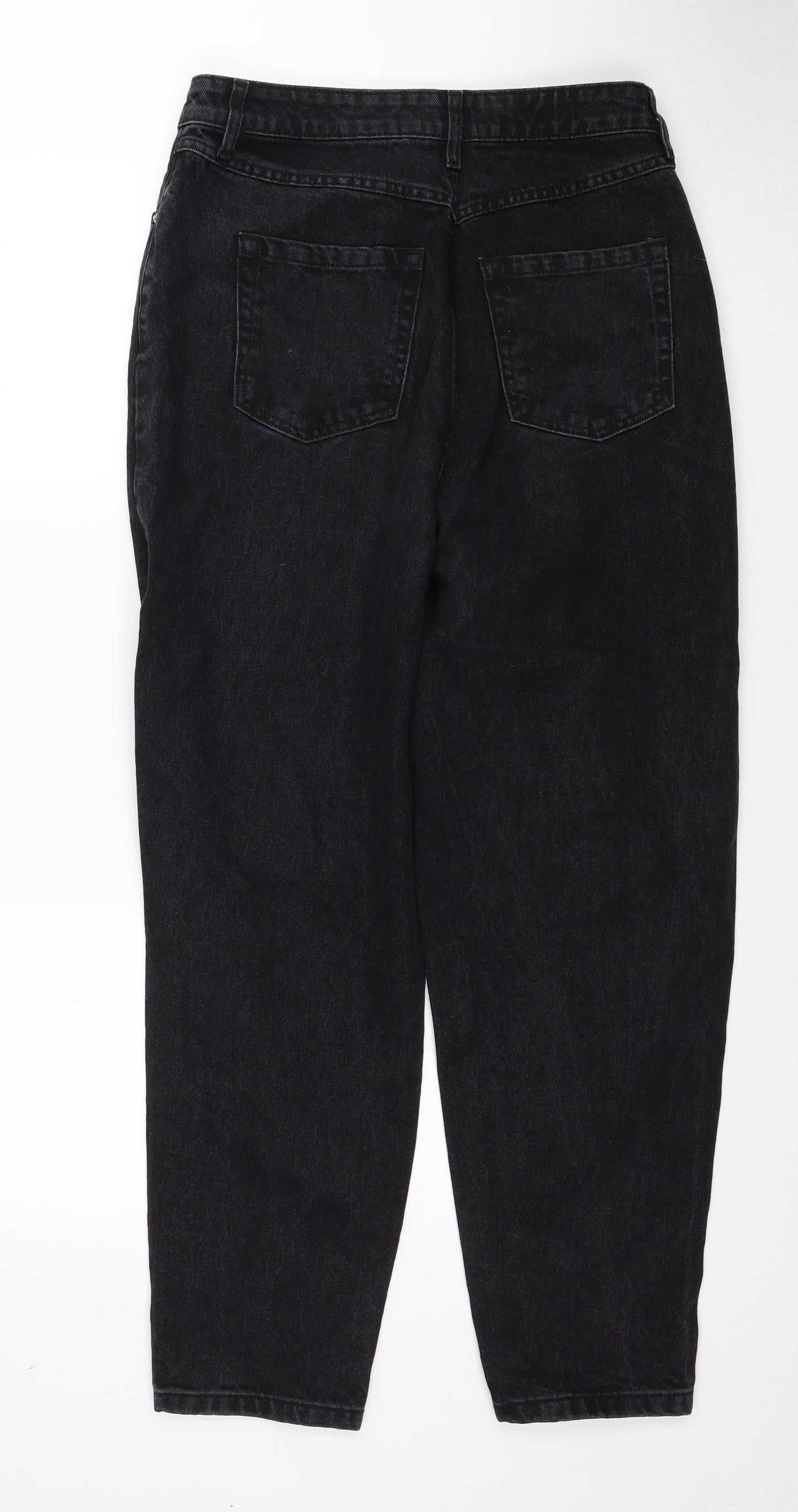 River Island Womens Black Cotton Tapered Jeans Size 12 Regular Zip