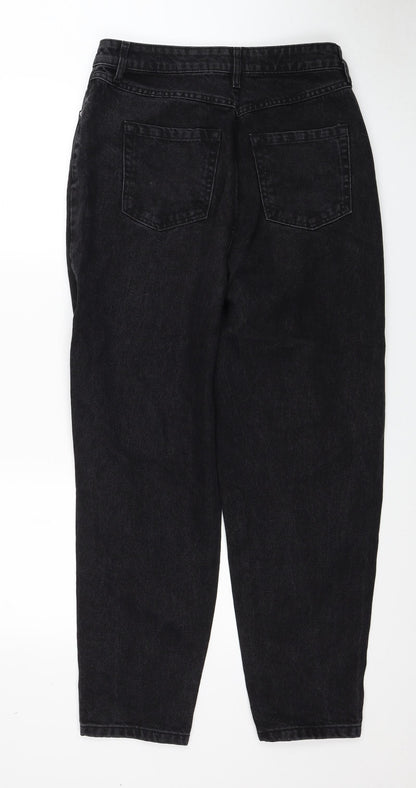 River Island Womens Black Cotton Tapered Jeans Size 12 Regular Zip