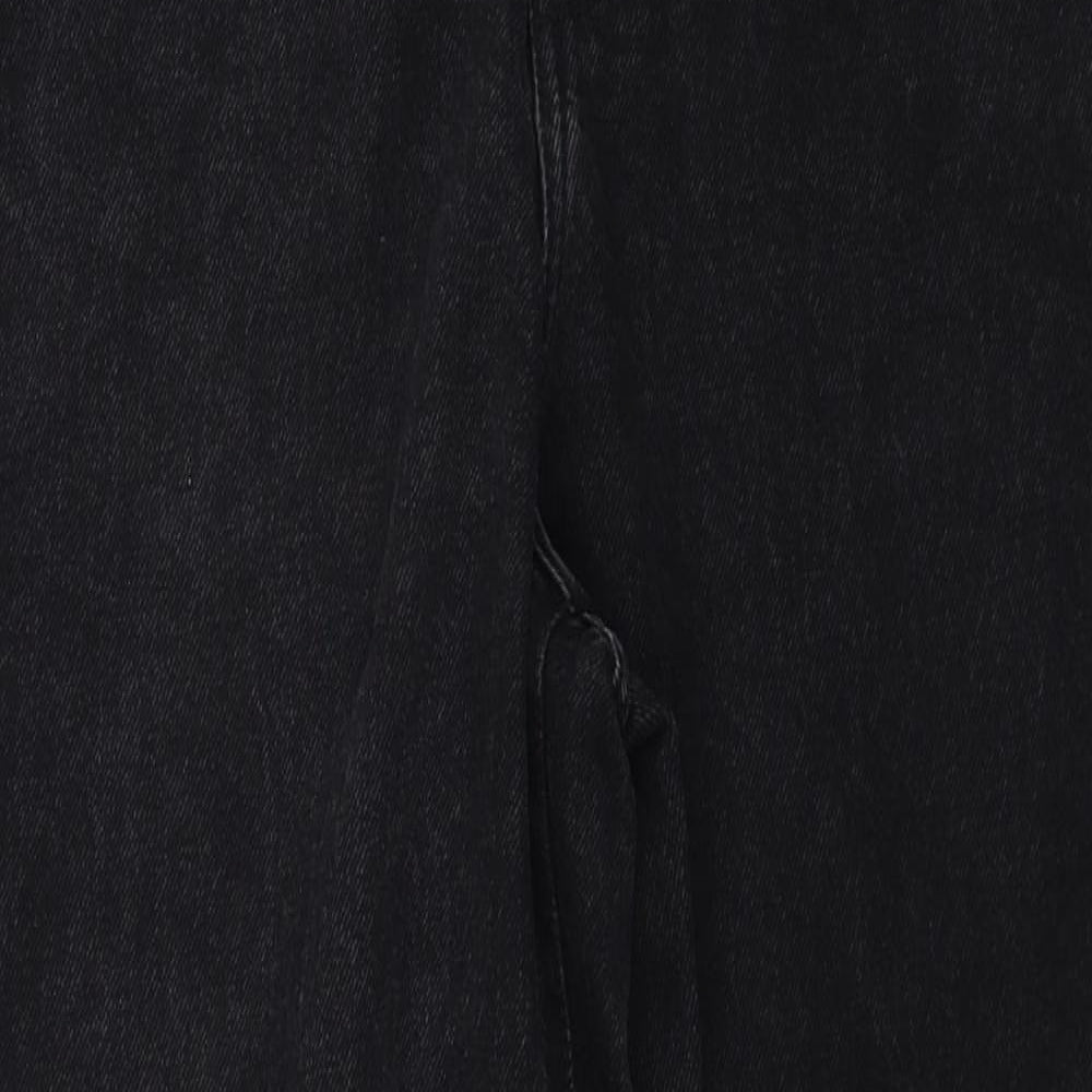 River Island Womens Black Cotton Tapered Jeans Size 12 Regular Zip