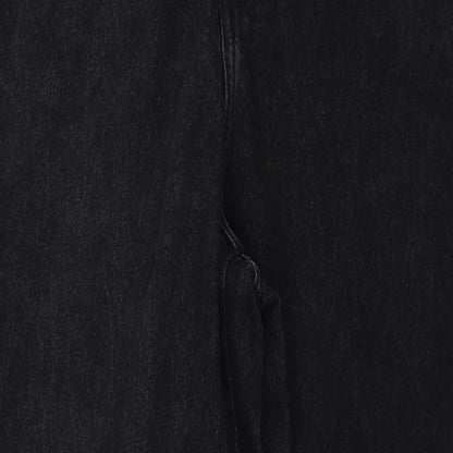 River Island Womens Black Cotton Tapered Jeans Size 12 Regular Zip