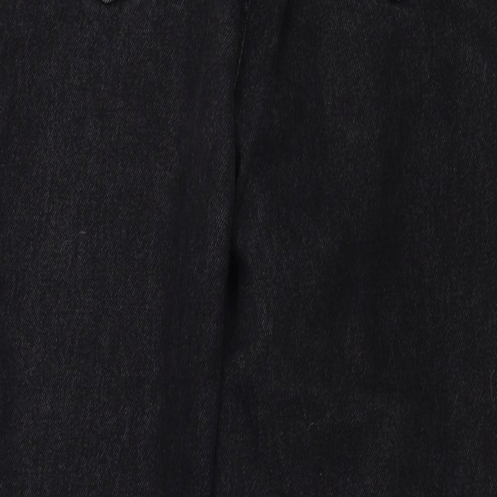 River Island Womens Black Cotton Tapered Jeans Size 12 Regular Zip