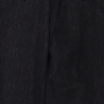 River Island Womens Black Cotton Tapered Jeans Size 12 Regular Zip