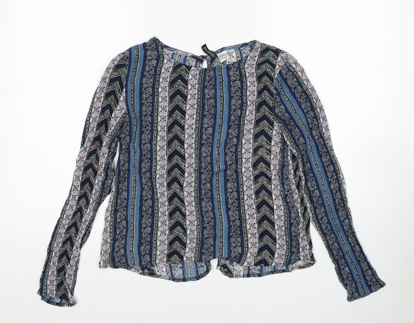 Womens UK Size 8 H&M Blue Basic Blouse