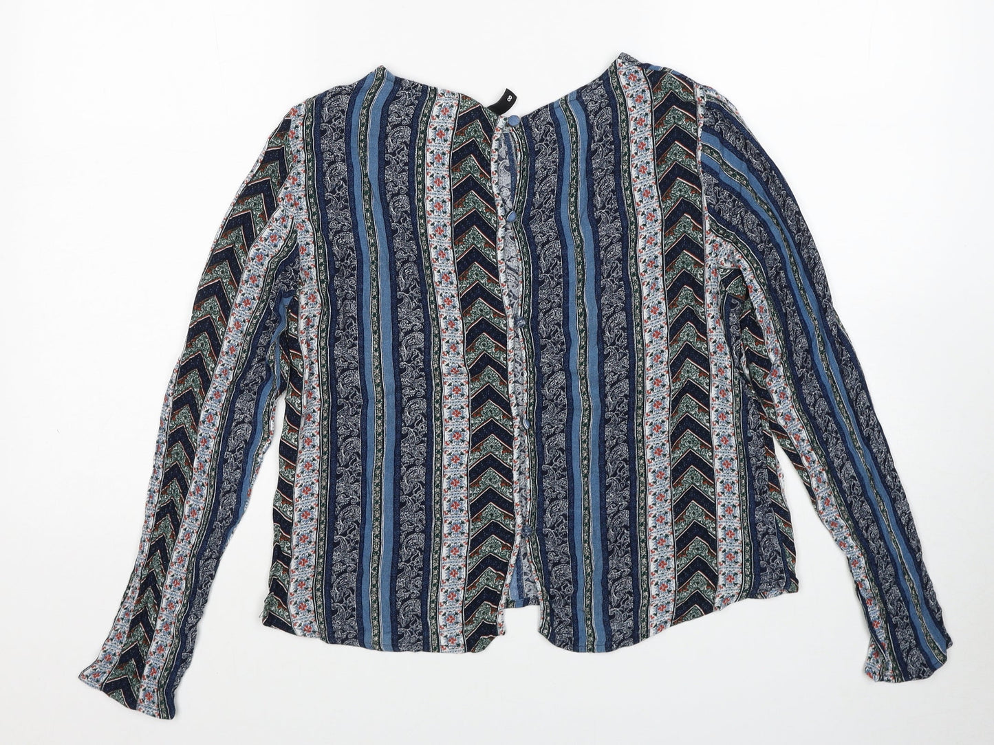 Womens UK Size 8 H&M Blue Basic Blouse