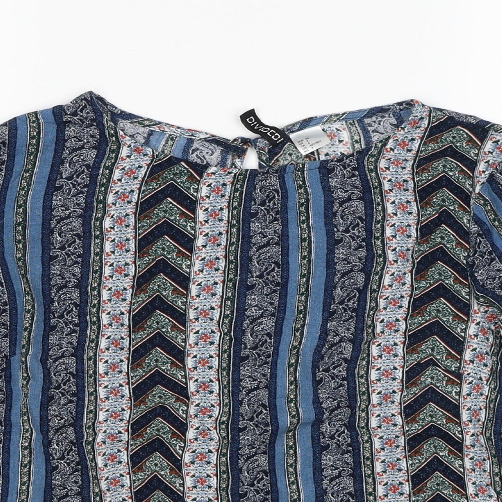 Womens UK Size 8 H&M Blue Basic Blouse
