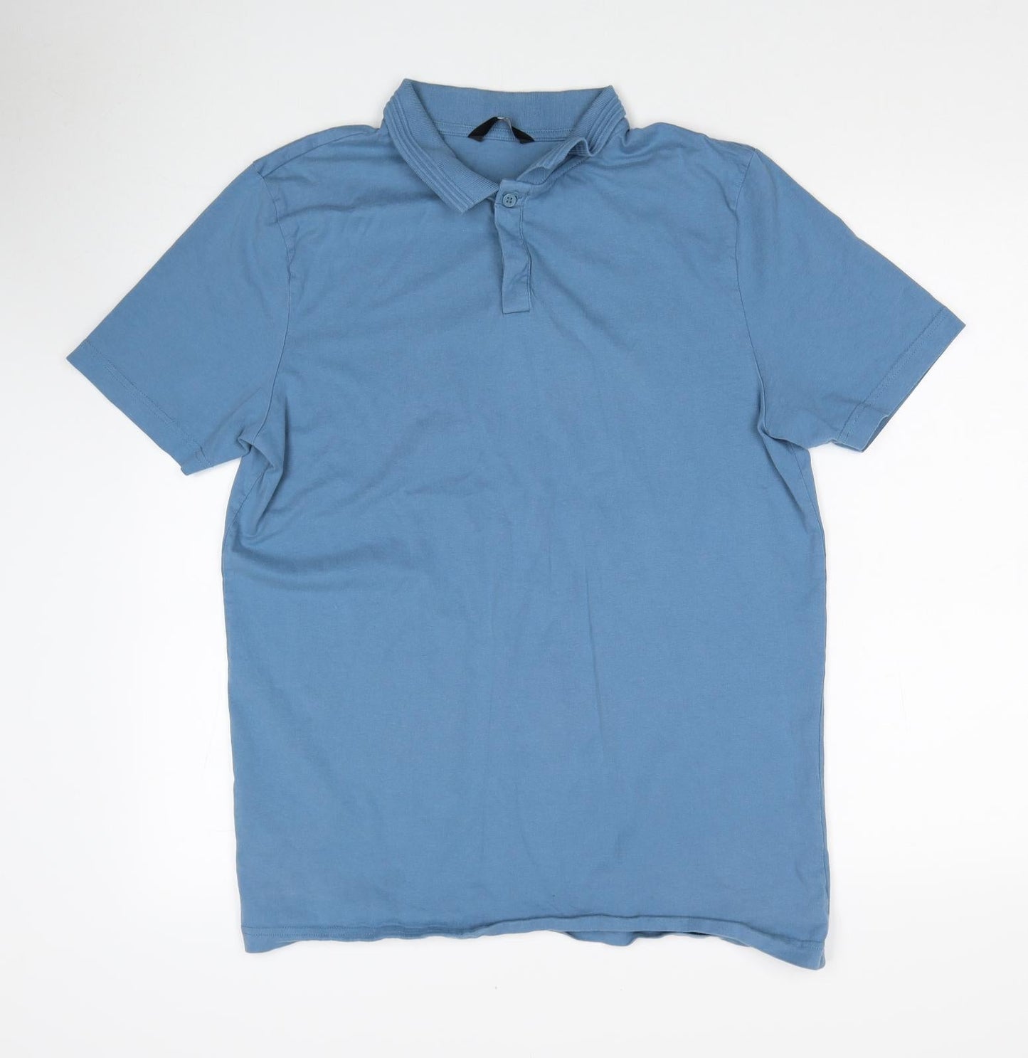 Very Mens Blue Cotton Polo Size L Collared Pullover