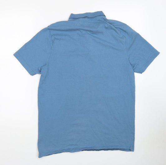 Very Mens Blue Cotton Polo Size L Collared Pullover