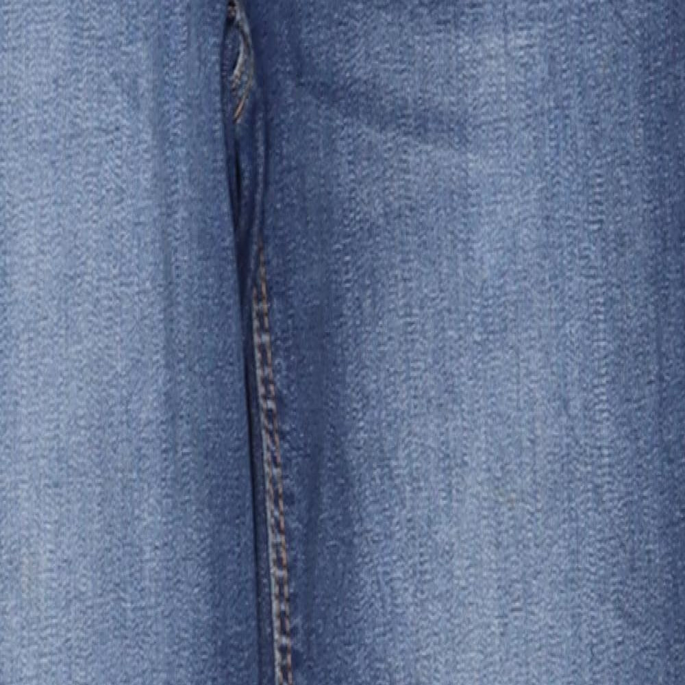 Denim & Co. Womens Blue Cotton Straight Jeans Size 10 Regular Zip