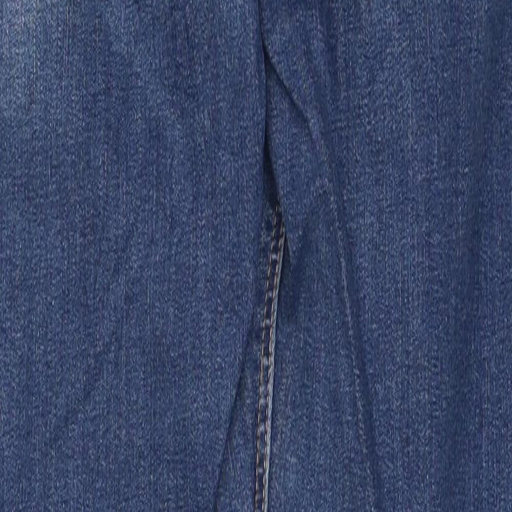 Denim & Co. Womens Blue Cotton Straight Jeans Size 10 Regular Zip