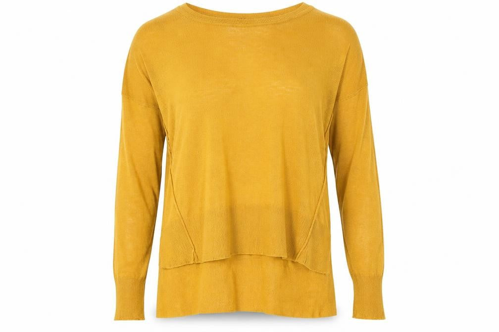 New Look Womens Yellow Boat Neck Acrylic Pullover Jumper Size 6