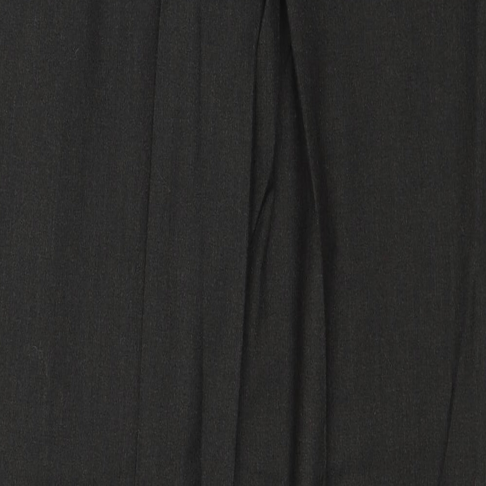 Preworn Mens Grey Polyester Dress Pants Trousers Size 36 in Regular Zip