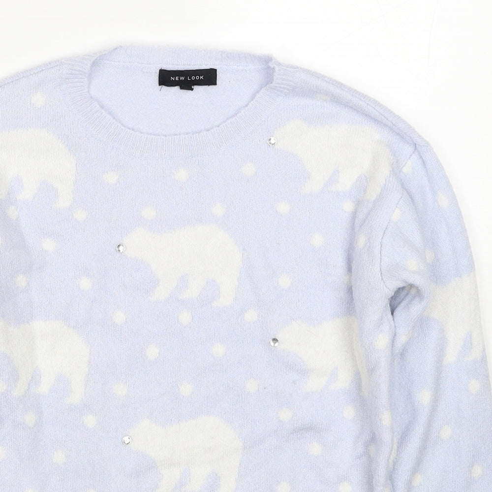 Womens UK Size 6 New Look Blue Pullover Jumper