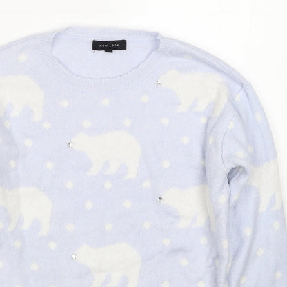 Womens UK Size 6 New Look Blue Pullover Jumper