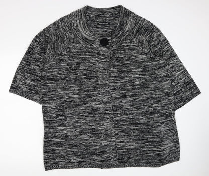 Jeffrey & Paula Womens Black Round Neck Acrylic Cardigan Jumper Size 16