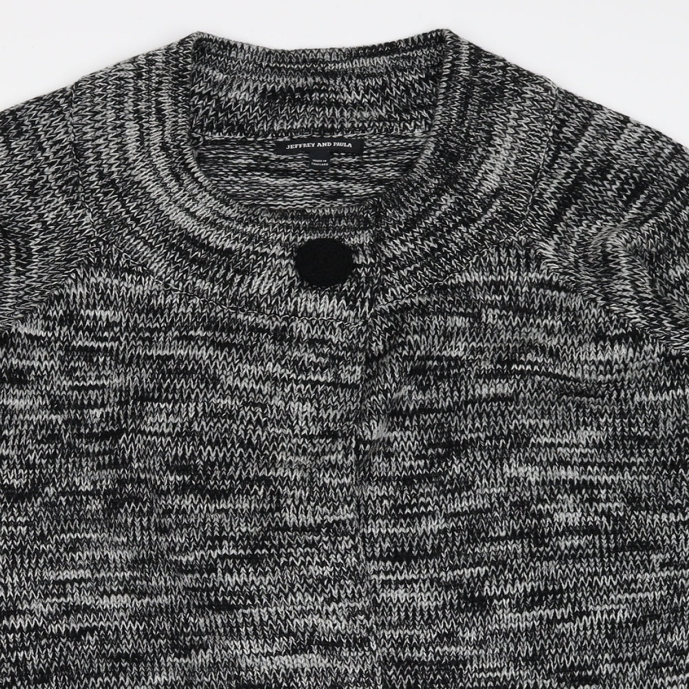 Jeffrey & Paula Womens Black Round Neck Acrylic Cardigan Jumper Size 16