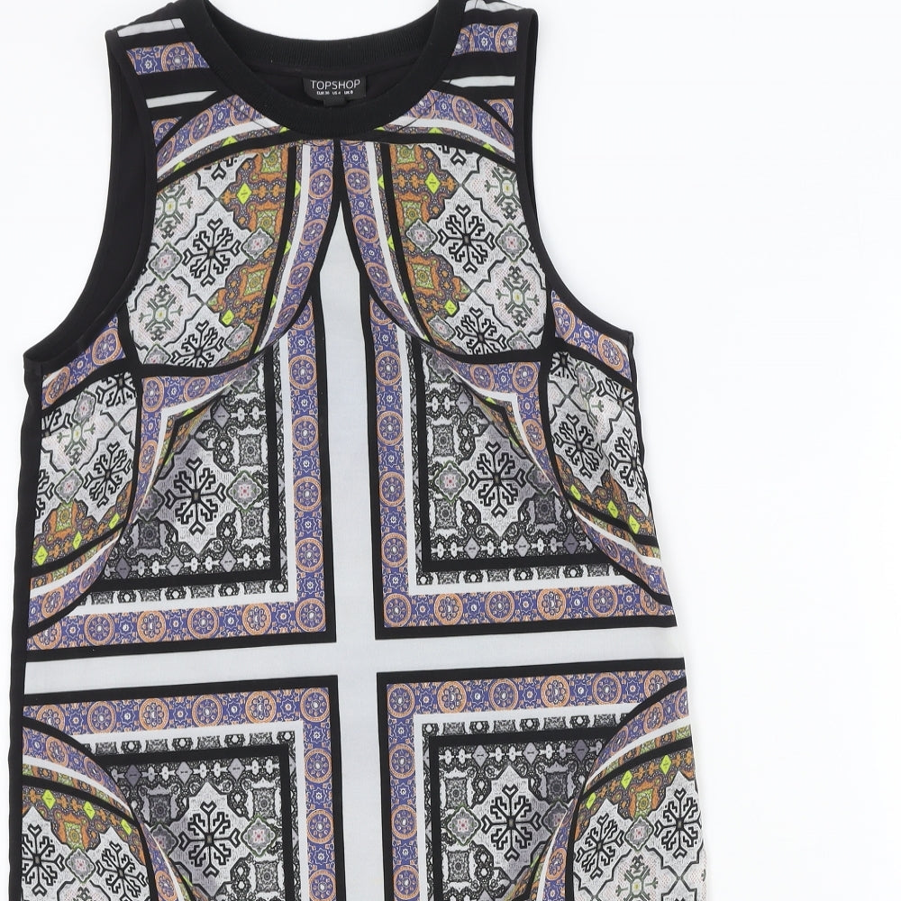 Womens UK Size 8 Topshop Black Basic Tank