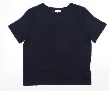 Womens UK Size 14 Warehouse Blue Basic T-Shirt