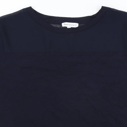 Womens UK Size 14 Warehouse Blue Basic T-Shirt