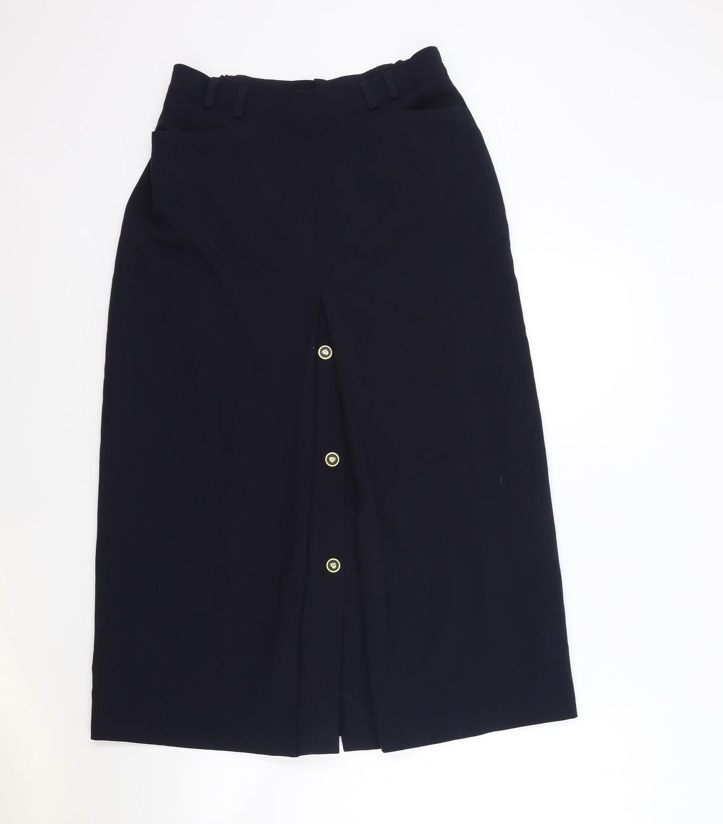 Hammerschmid Womens Blue Polyester Straight & Pencil Skirt Size 10 Zip