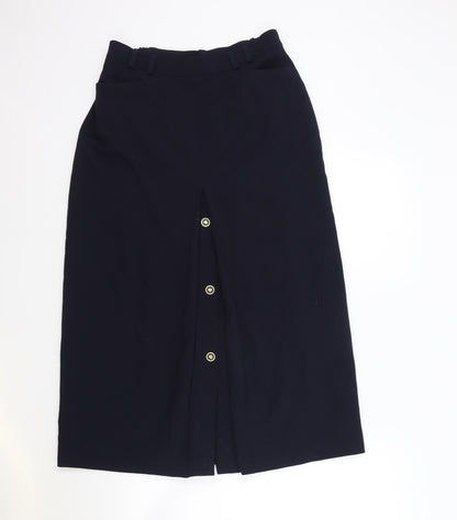 Hammerschmid Womens Blue Polyester Straight & Pencil Skirt Size 10 Zip