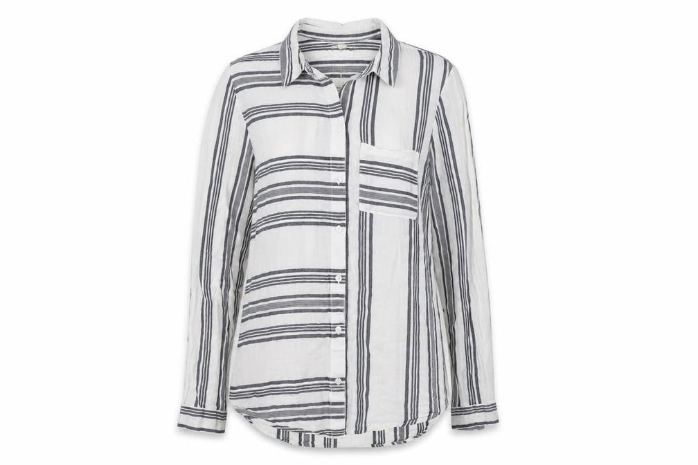 Womens UK Size 10 M&Co Grey Basic Button-Up