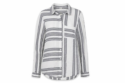 Womens UK Size 10 M&Co Grey Basic Button-Up